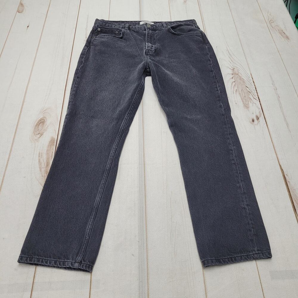 Reformation high rise black gray slim straight leg jeans monterey 31